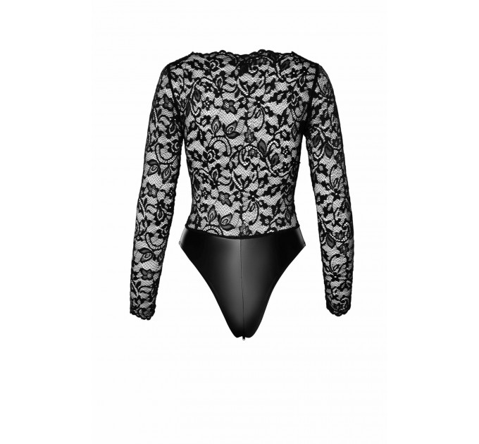 Боди с кружевом, F296 Noir Handmade Psyche с открытым доступом, с молнией, черное, размер S