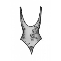 Боді з візерунками S F242 Noir Handmade, напівпрозоре, чорне