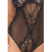 Боди из кружева и полупрозрачной черной сетки Leg Avenue, S