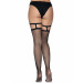 Чулки в сеточку с подвязками черные Leg Avenue Thigh highs with garter top O/S