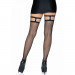 Чулки в сеточку с подвязками черные Leg Avenue Thigh highs with garter top O/S
