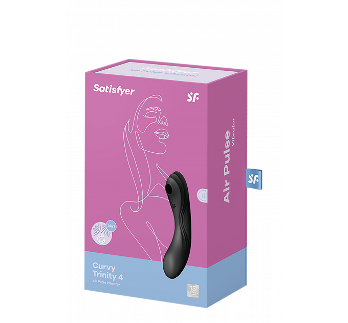 Двойной вибратор с вакуумной стимуляцией SATISFYER CURVY TRINITY 4 BLACK