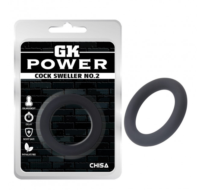 Ерекційне кільце на член Chisa GK Power No.2, силіконове, чорний