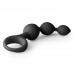 ET181BLK Анальные шарики Easytoys, силиконовые, черные, 15 х 3.3 см