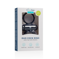 Кільце ерекційне подвійне Duo Cockring з вібро, чорне