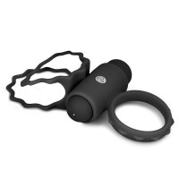 Кільце ерекційне подвійне Duo Cockring з вібро, чорне