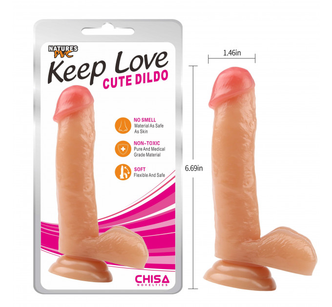 Фаллоиммитатор реалистичный Chisa Keep Love Cute Dildo на присоске, бежевый