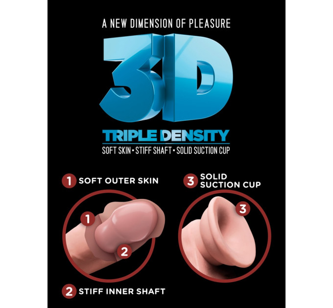 Фаллоимитатор на присоске без мошонки King Cock Plus Triple Density Cock 11