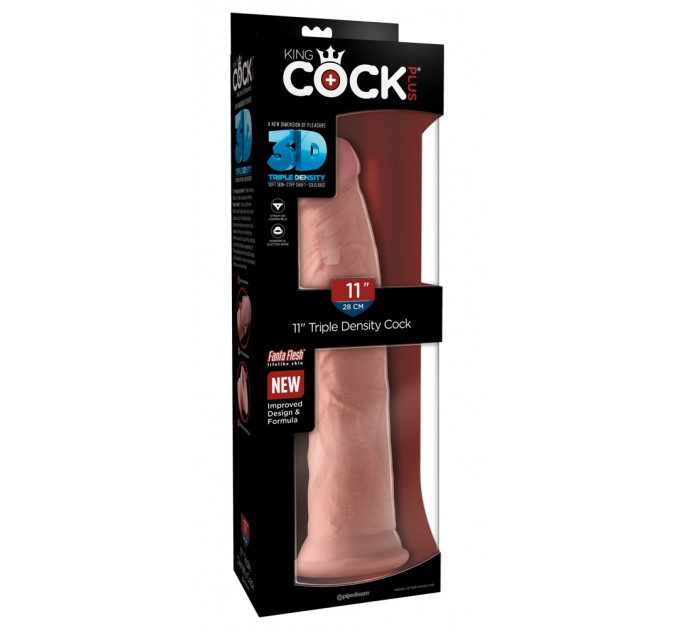 Фаллоимитатор на присоске без мошонки King Cock Plus Triple Density Cock 11