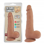 Фаллоимитатор реалистичный с мошонкой Chisa T-skin ReaL Desire Sniper на присоске, бежевый