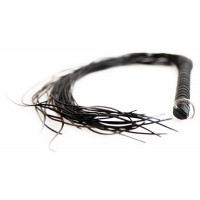 Флоггер с плетенной ручкой-держателем ZADO TOOLS Leather кожаный, черный