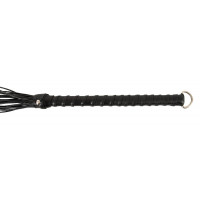 Флоггер с плетенной ручкой-держателем ZADO TOOLS Leather кожаный, черный