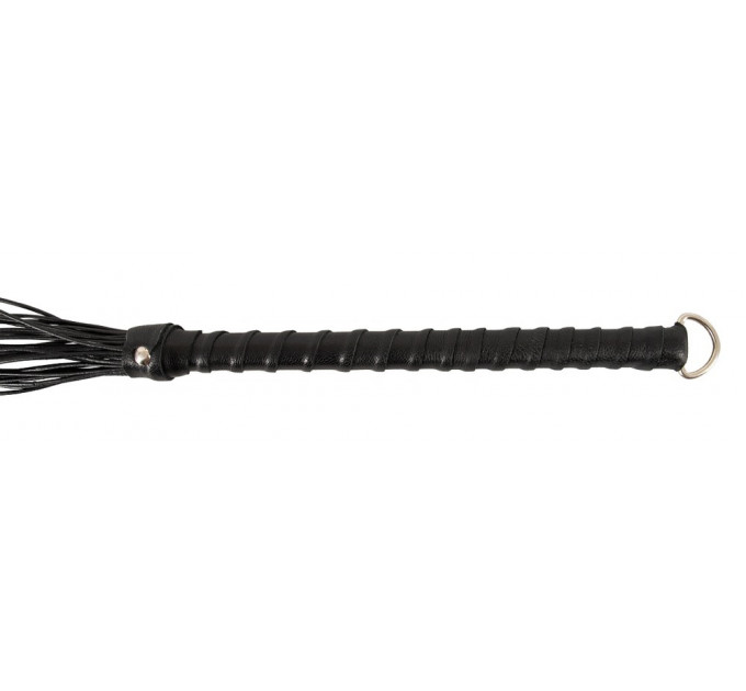 Флоггер с плетенной ручкой-держателем ZADO TOOLS Leather кожаный, черный