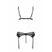 Комплект белья со шнуровкой по лифу и поясом для чулок NESSY SET black S/M - Passion