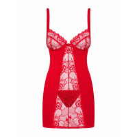 Пеньюар Obsessive Heartina chemise RED S/M