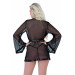 Кимоно прозрачное с поясом и стрингами Daring Intimates, черный, S/M