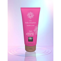 Лубрикант та масажне масло 2 в 1 HOT SHIATSU Massage-& Glide gel 2 in1 Raspberry scent, 200 мл