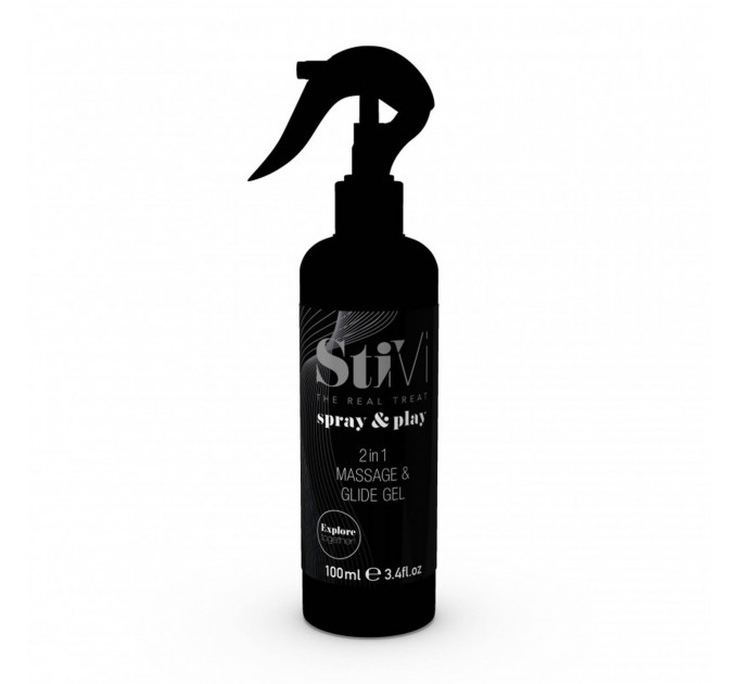 Лубрикант та масажний гель HOT StiVi Spray&Play 2в1, 100 мл