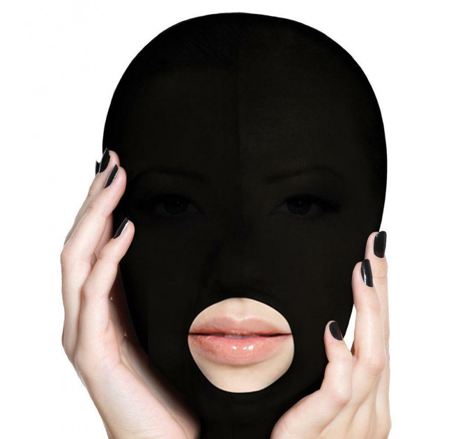 Маска із прорізом для рота чорна Ouch Subversion Mask Dark-Black