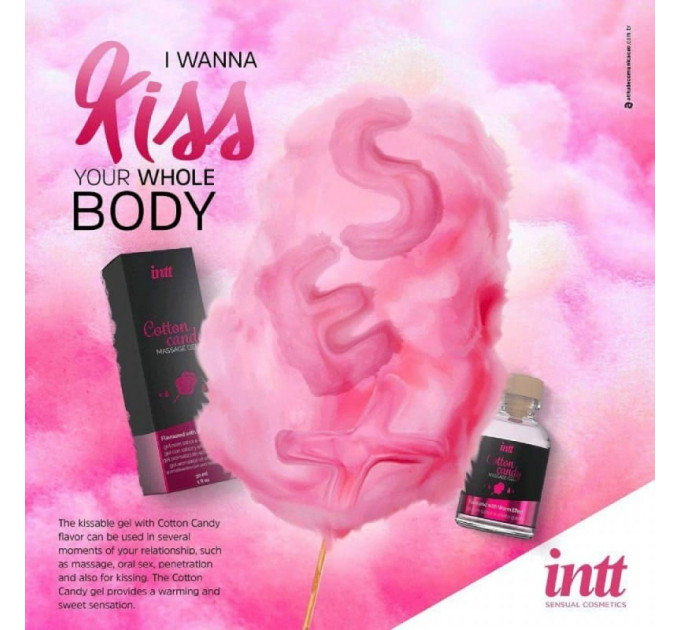 Съедобный массажный гель для интимных зон Intt Cotton Candy (30 мл)