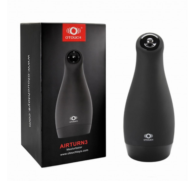 Мастурбатор с вибрацией и всасыванием OTOUCH Airturn 3 черный, 23.9 см х 5 см