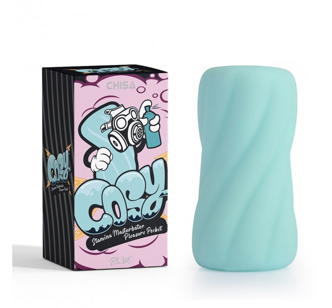 Мастурбатор яйцо Chisa COSY Stamina, голубой, 8 х 4 см