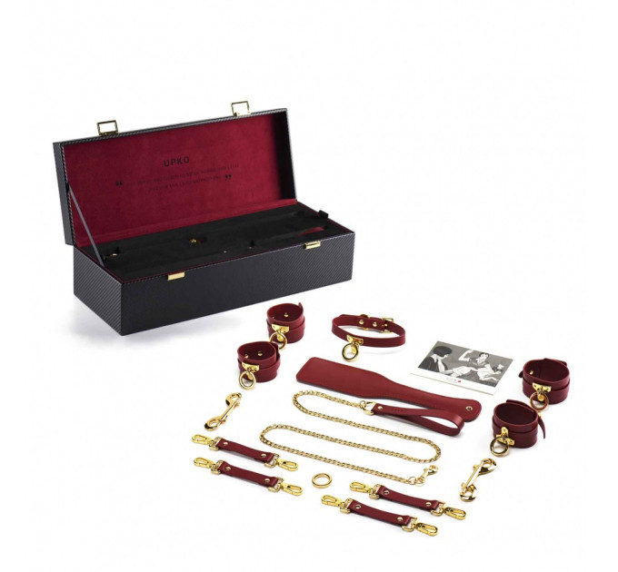 Набор BDSM Чемодан Желаний кожанный красный Kinky Tools Set UPKO