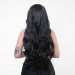 Парик длинный волнистый с челкой Fetish Hair черный, 80 см