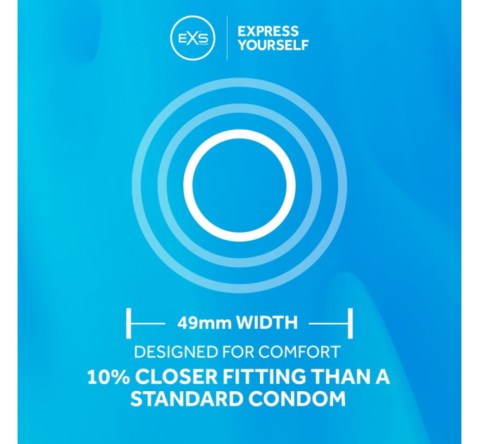 Презервативи латексні EXS Snug Fit щільно прилеглі, 49 мм (ціна за 10 шт.)