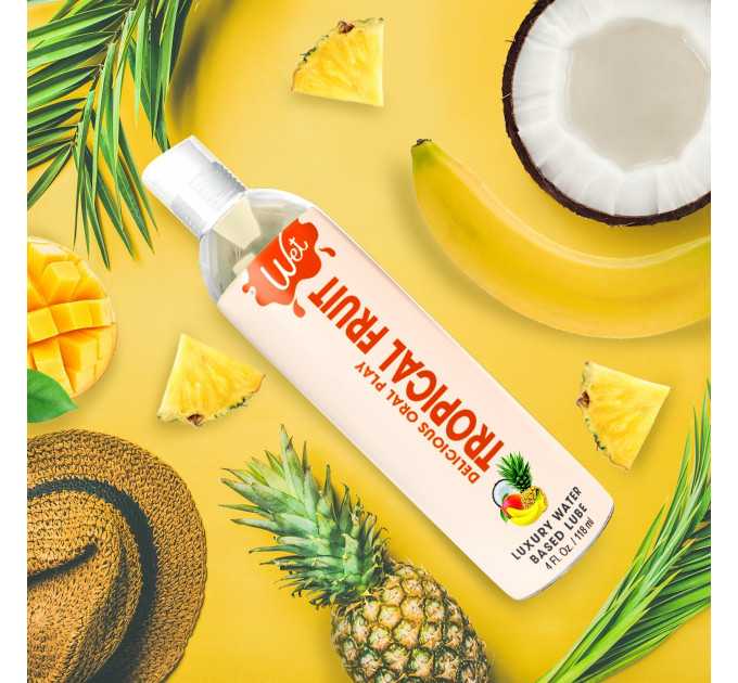 Съедобный лубрикант со вкусом тропических фруктов Wet Tropical, 30 мл