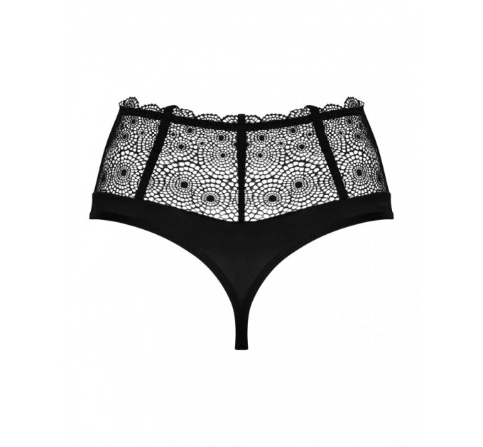 Сексуальные стринги на высокой талии Obsessive Sharlotte panties black L/XL