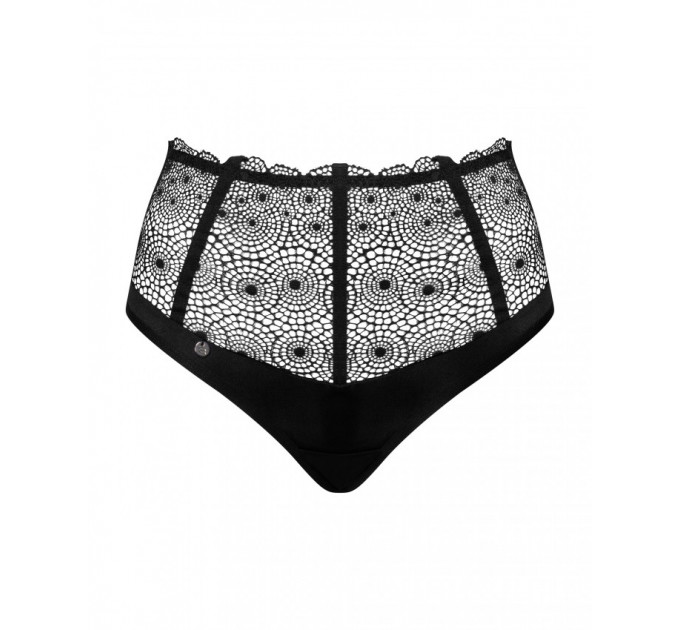 Сексуальные стринги на высокой талии Obsessive Sharlotte panties black L/XL