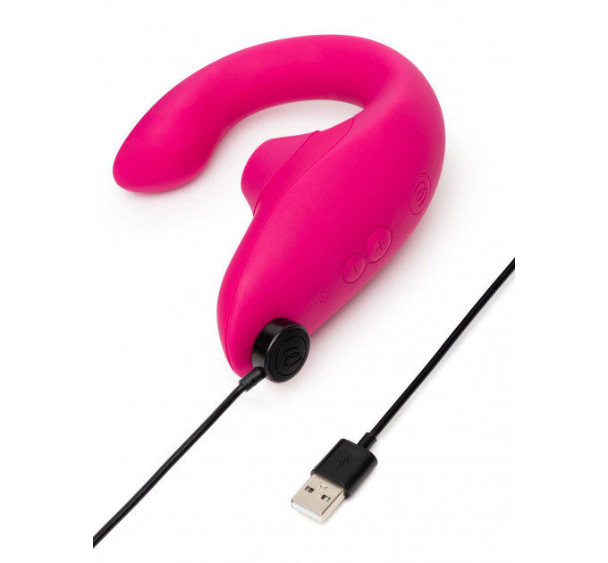 Стимулятор точки G и клитора Womanizer Blend Pink вакуум и вибрация, ярко розовый