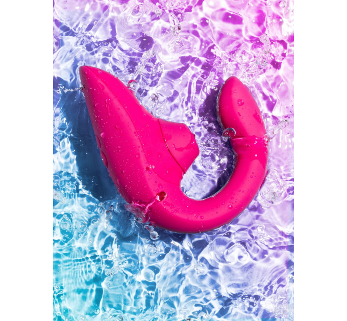 Стимулятор точки G и клитора Womanizer Blend Pink вакуум и вибрация, ярко розовый