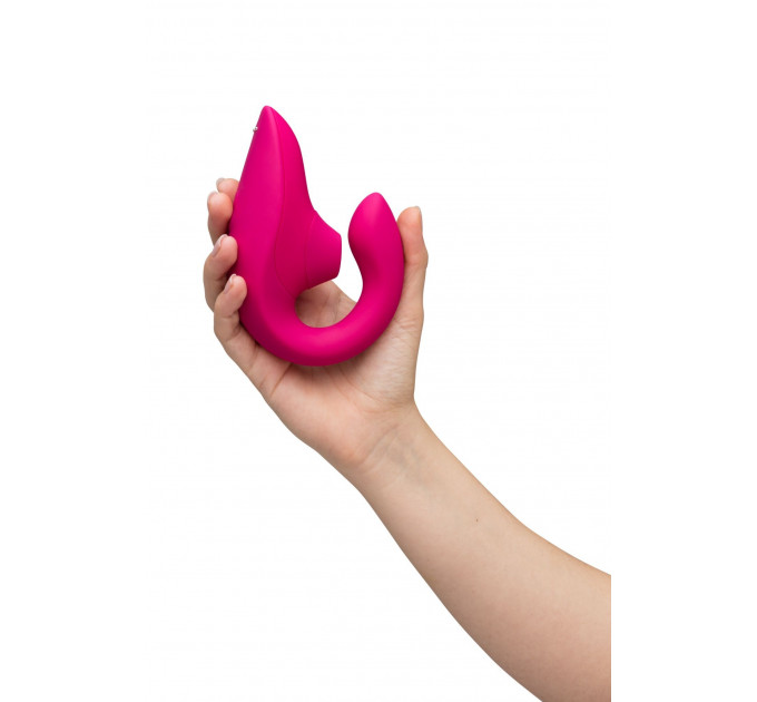 Стимулятор точки G и клитора Womanizer Blend Pink вакуум и вибрация, ярко розовый