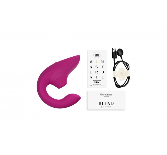 Стимулятор точки G и клитора Womanizer Blend Pink вакуум и вибрация, ярко розовый