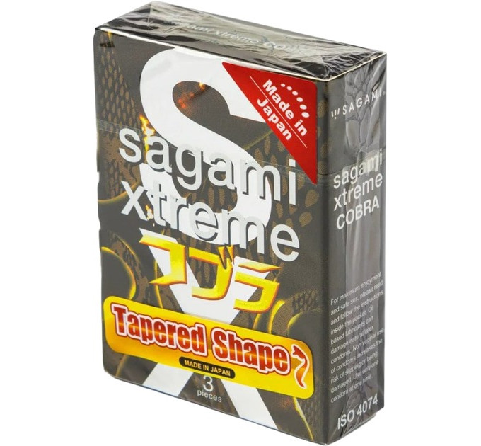 Супертонкі латексні презервативи Sagami Xtreme Cobra (ціна за упаковку, 3 шт.)