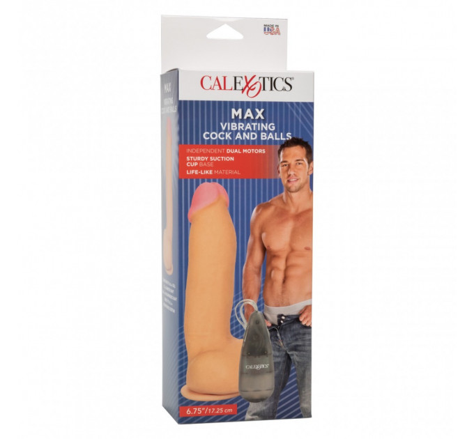 Вибратор на присоске с пультом управления California Exotics Max Vibrating Cock & Balls