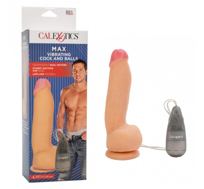 Вибратор на присоске с пультом управления California Exotics Max Vibrating Cock & Balls
