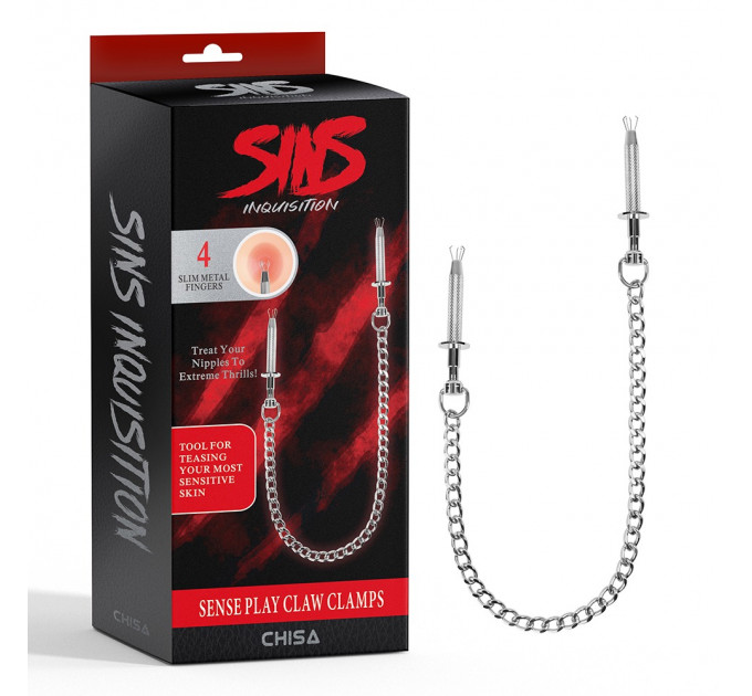 Зажимы для сосков Chisa Sins "Sense Play Claw Clamps" серебристый