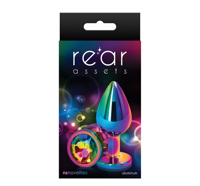 Радужная анальная пробка REAR ASSETS RAINBOW, M