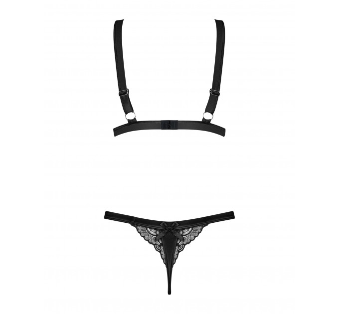 Комплект бюстгальтер и трусики Obsessive Eloissa set Black S/M