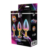 Набор радужных анальных пробок GLEAMING LOVE MULTICOLOUR PLUG SET