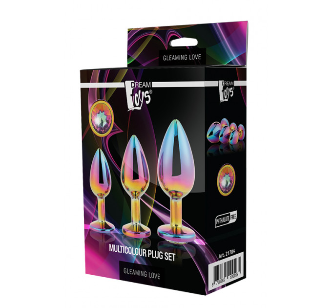 Набор радужных анальных пробок GLEAMING LOVE MULTICOLOUR PLUG SET