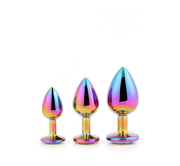 Набор радужных анальных пробок GLEAMING LOVE MULTICOLOUR PLUG SET