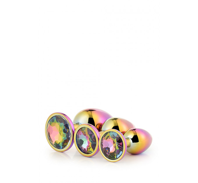 Набор радужных анальных пробок GLEAMING LOVE MULTICOLOUR PLUG SET