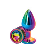 Радужная анальная пробка REAR ASSETS RAINBOW, M
