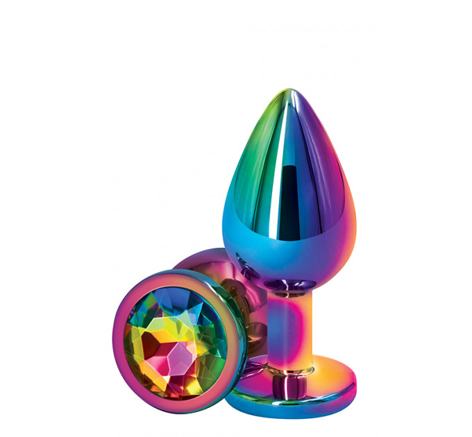 Радужная анальная пробка REAR ASSETS RAINBOW, M