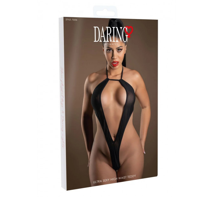 Боди в мелкую сетку с завышенной талией Daring Intimates, черный