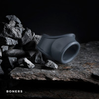 Ерекційне кільце Boners Cocksling на член на мошонку, сіре